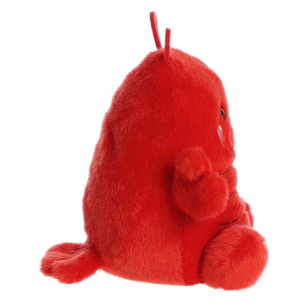 Palm Pals Clawford Lobster plush toy, side view.