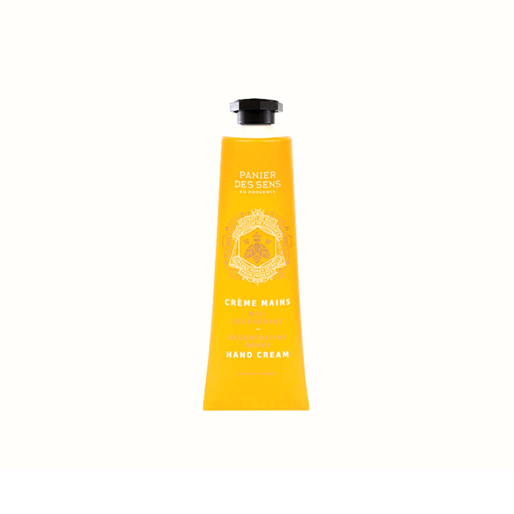 Panier Des Sens Regenerating Honey Hand Cream Trio in yellow tube.