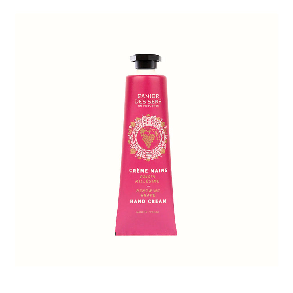 Panier Des Sens Renewing Grape Hand Cream Trio in pink tube.
