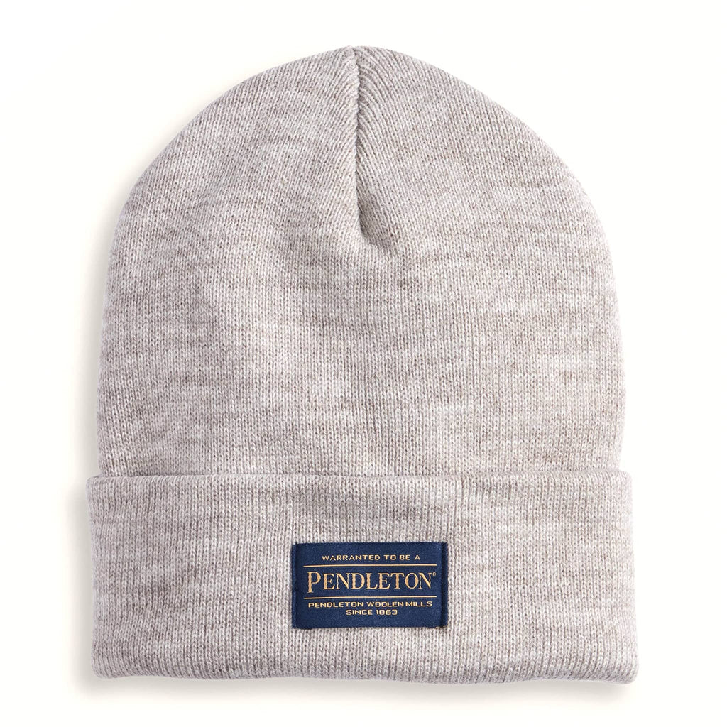 Beige beanie with Pendleton label on a white background.