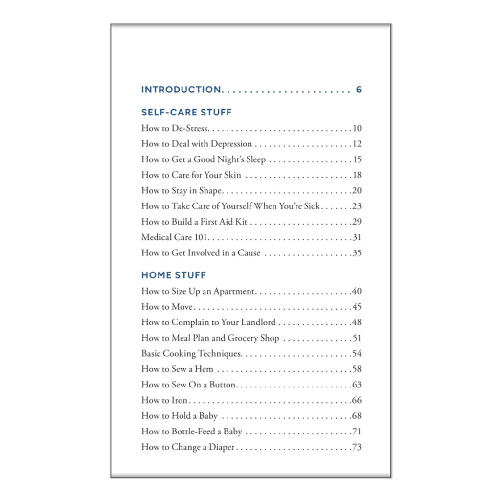 Penguin Random House Stuff Every Adult Show Know Table of Contents page 1.