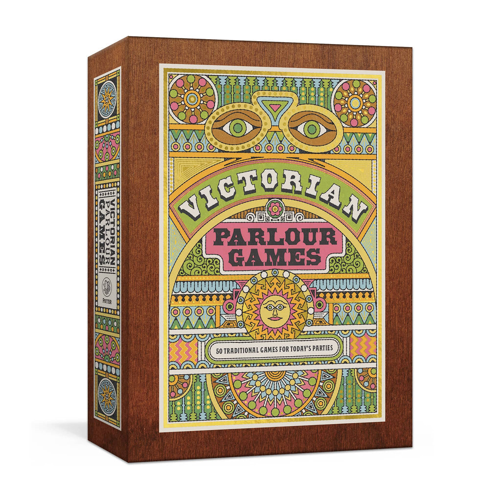 Penguin Random House Victorian Parlour Games: 50 traditional games for today's parties in box packaging, front view.