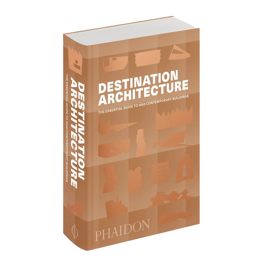 Phaidon Destination Architecture: The Essential Guide to 1000 Contemporary Buildings front cover angle.