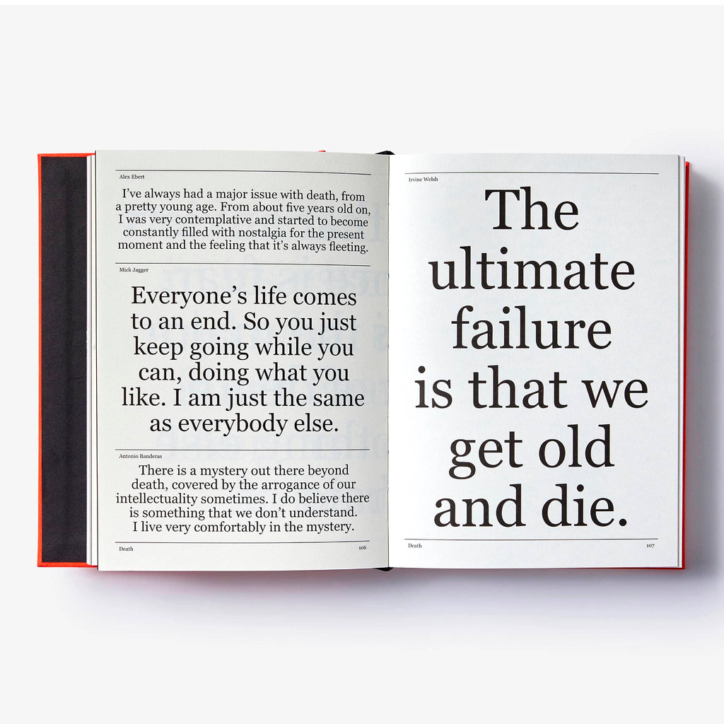 Phaidon No Idea is Final by The Talks: Quotes form the creative voices of our time, hardcover book, sample page on aging.