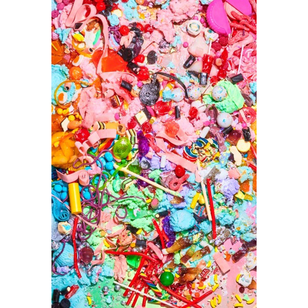 Piecework Puzzles 1000 piece Sugar & Spice double-sided jigsaw puzzle, smashed candy image side.