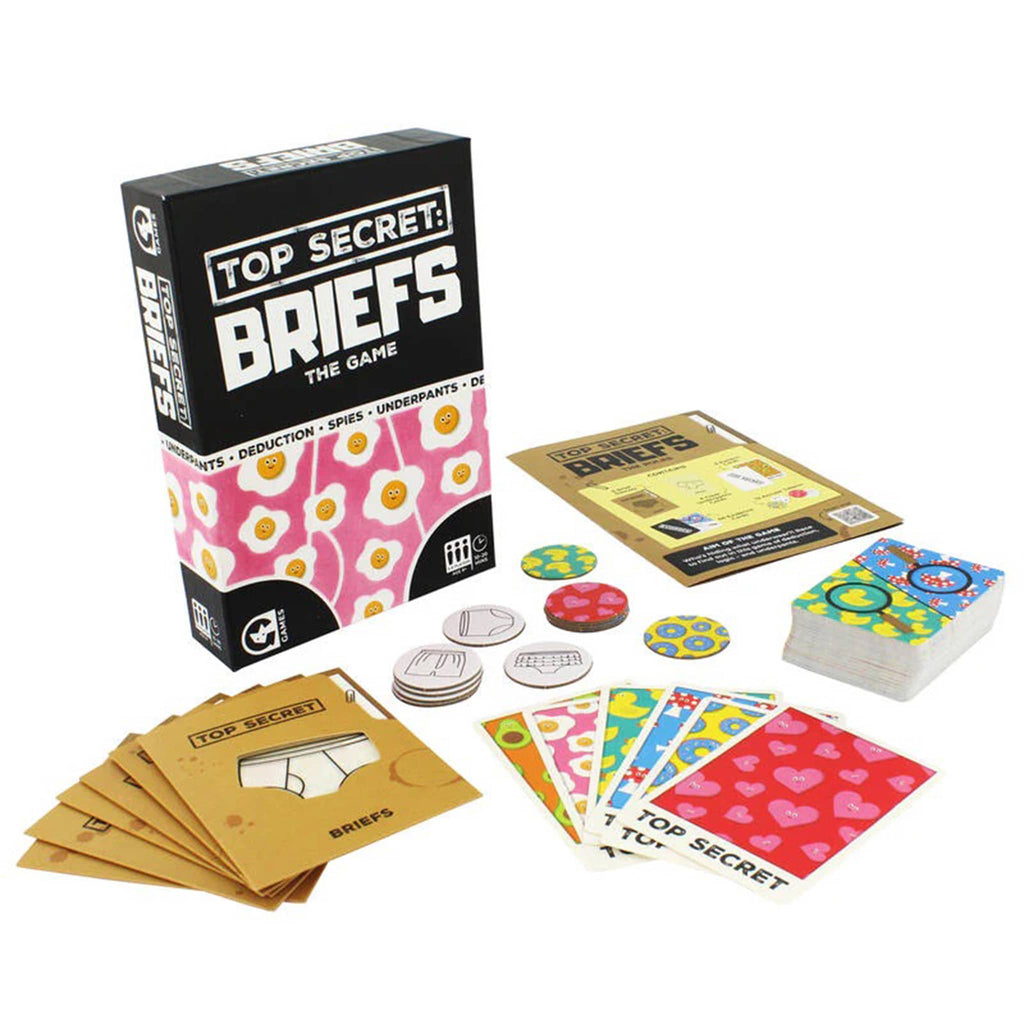 Professor Puzzle Ginger Fox Top Secret: Briefs the game in box packaging with contents.