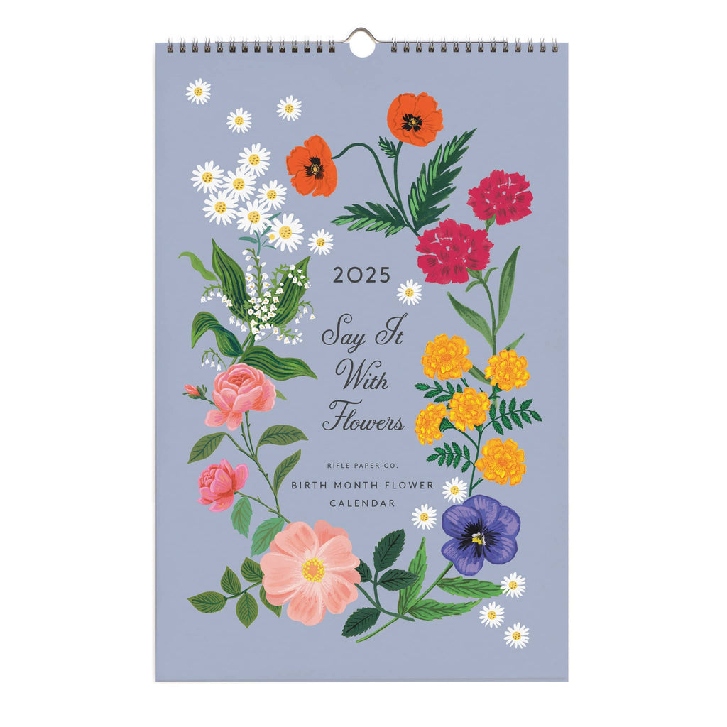 Rifle Paper Co. 2025 Say it With Flowers wall calendar, front cover.