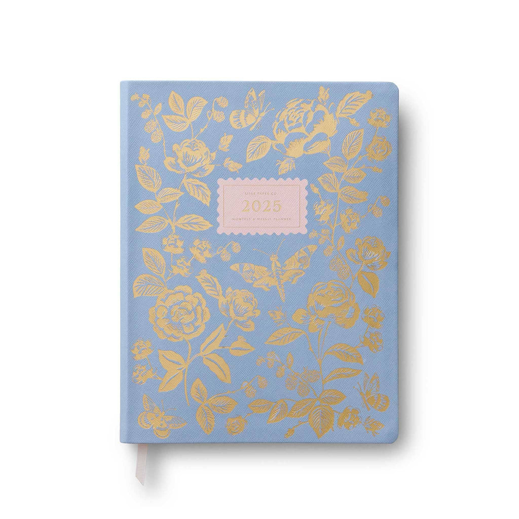 Rifle Paper Co. 2025 English Rose 12-Month Book-bound planner, front cover.