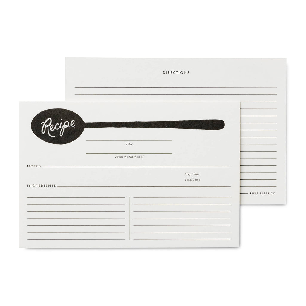 Two recipe cards with a spoon icon on a white background.