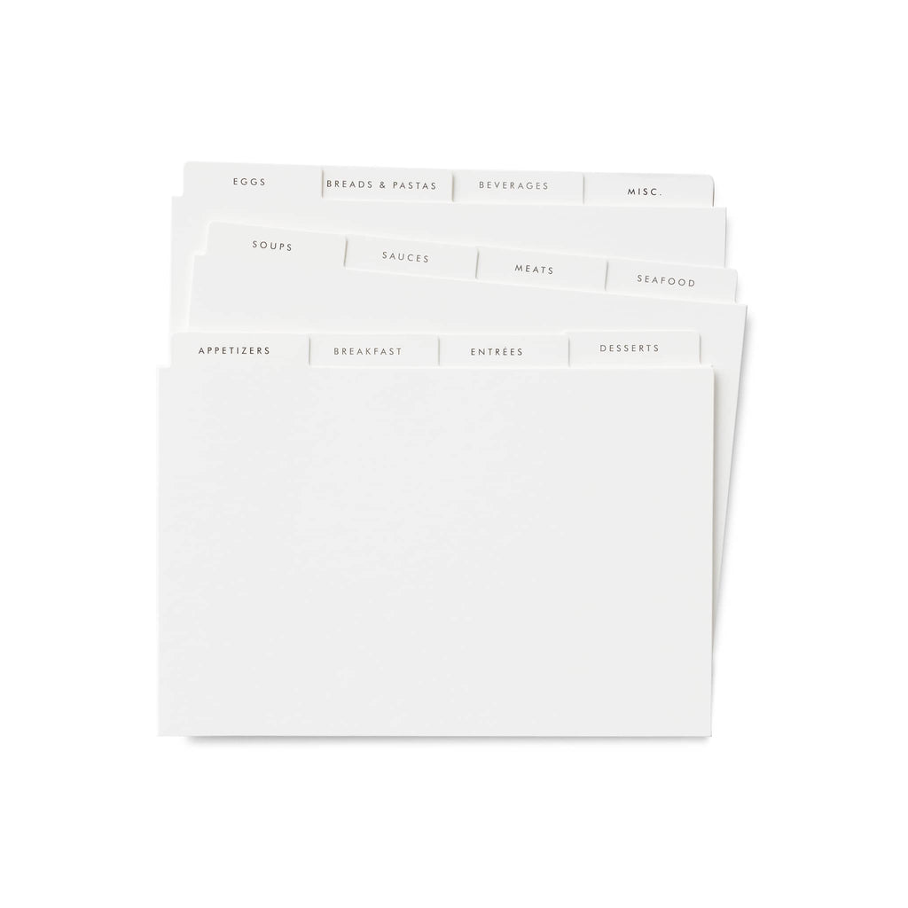 Included recipe divider cards, on a white background.