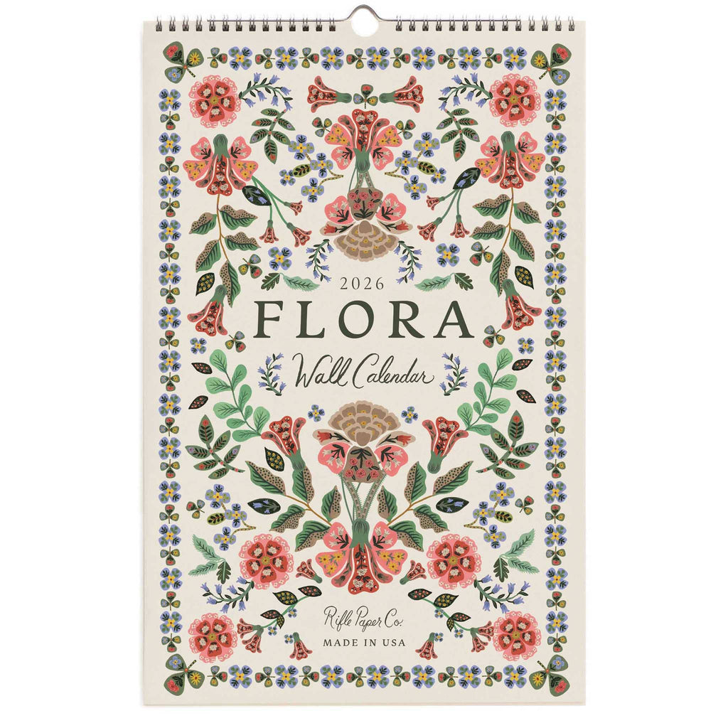 Rifle Paper Co. 2026 Flora Wall Calendar, front cover, on a white background.