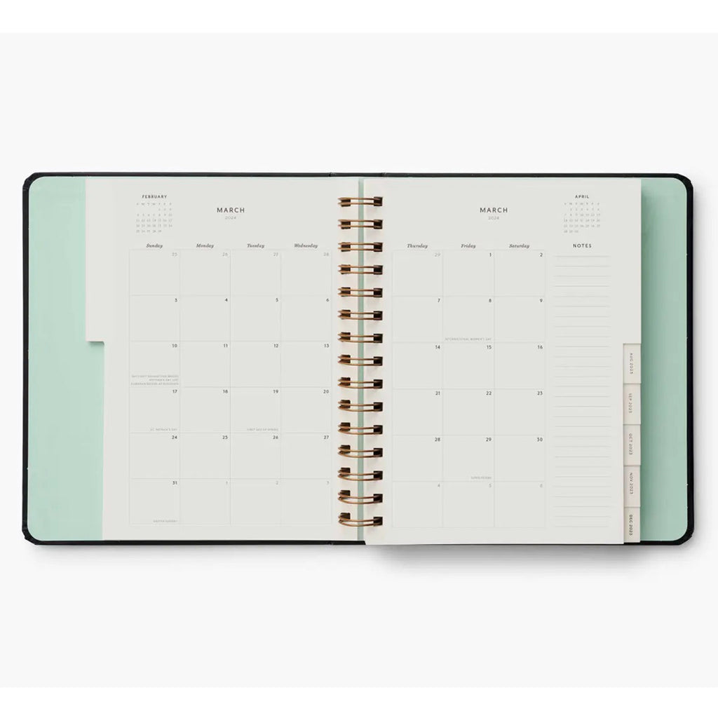 Monthly view of March 2024 in the Rifle Paper Co. Flores 2024 17-Month Planner.