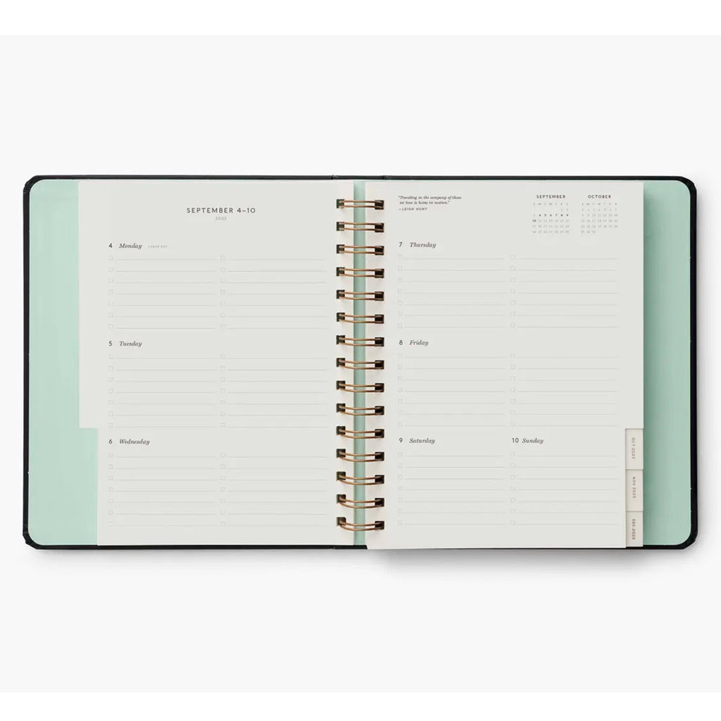 Monthly view of September 2023 in the Rifle Paper Co. Flores 2024 17-Month Planner.