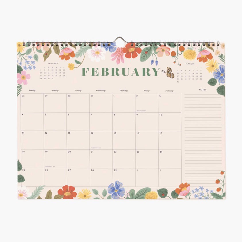 2024 Rifle Paper Co. Blossom Appointment Wall Calendar Annie's Blue