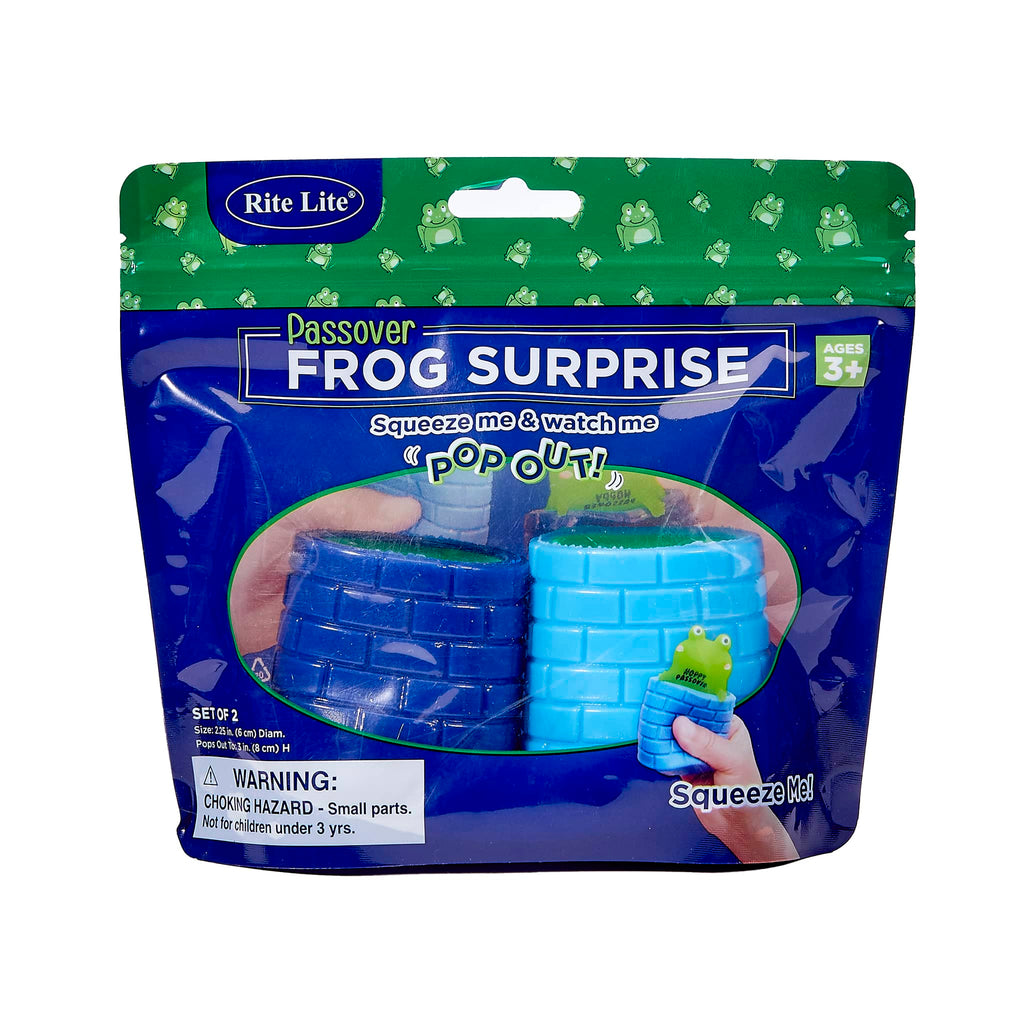 Rite Lite Passover Frog Surprise in pouch packaging, front view.