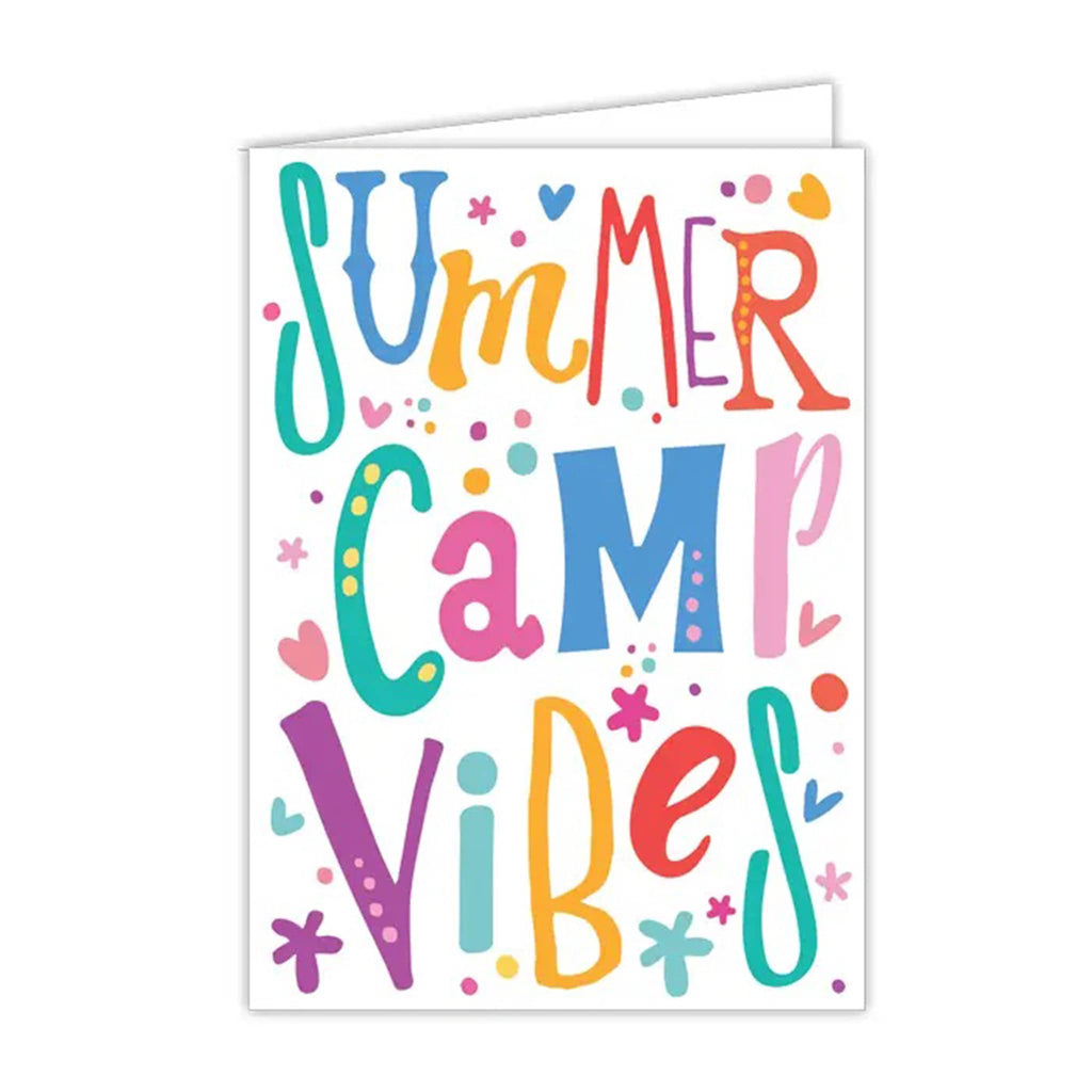 Rosanne Beck Collections Summer Camp Vibes greeting card, front view.