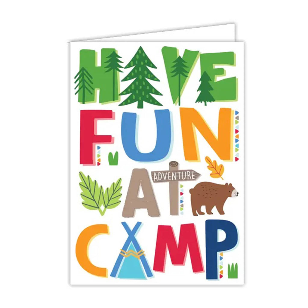Rosanne Beck Collections Have Fun at Camp greeting card, front view.