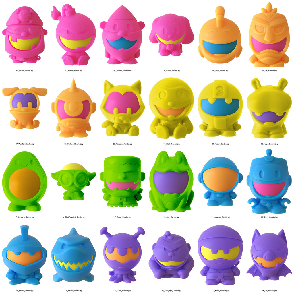 Schylling Dohjees fidget toy characters, all 24 characters in series 2 are shown.