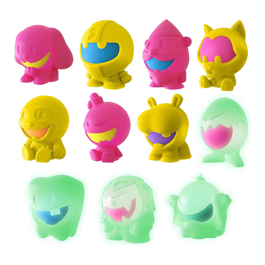 Schylling Nee Doh Dohjees fidget toy friends, all 12 new styles in Series 2 are shown, including 4 glow-in-the-dark styles.