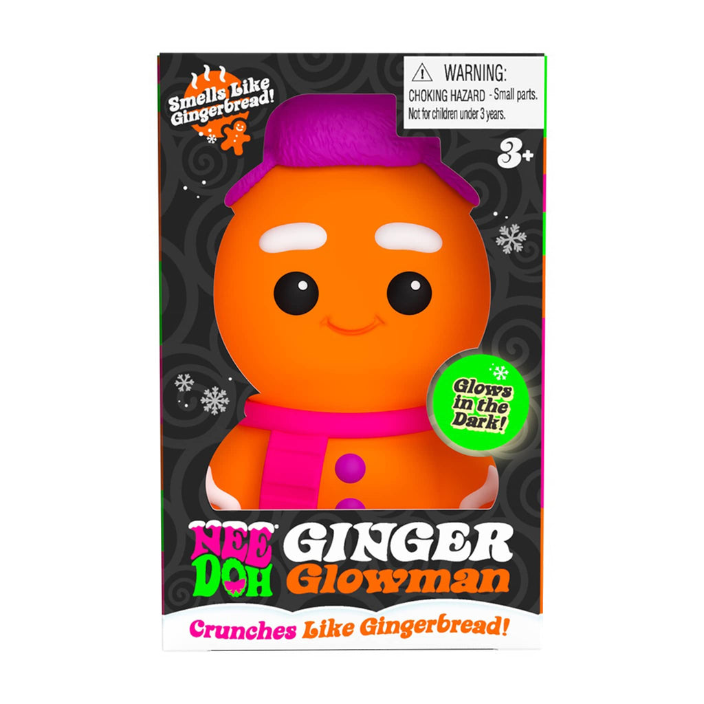 NeeDoh Ginger Glowman fidget toy in box packaging on a white background.