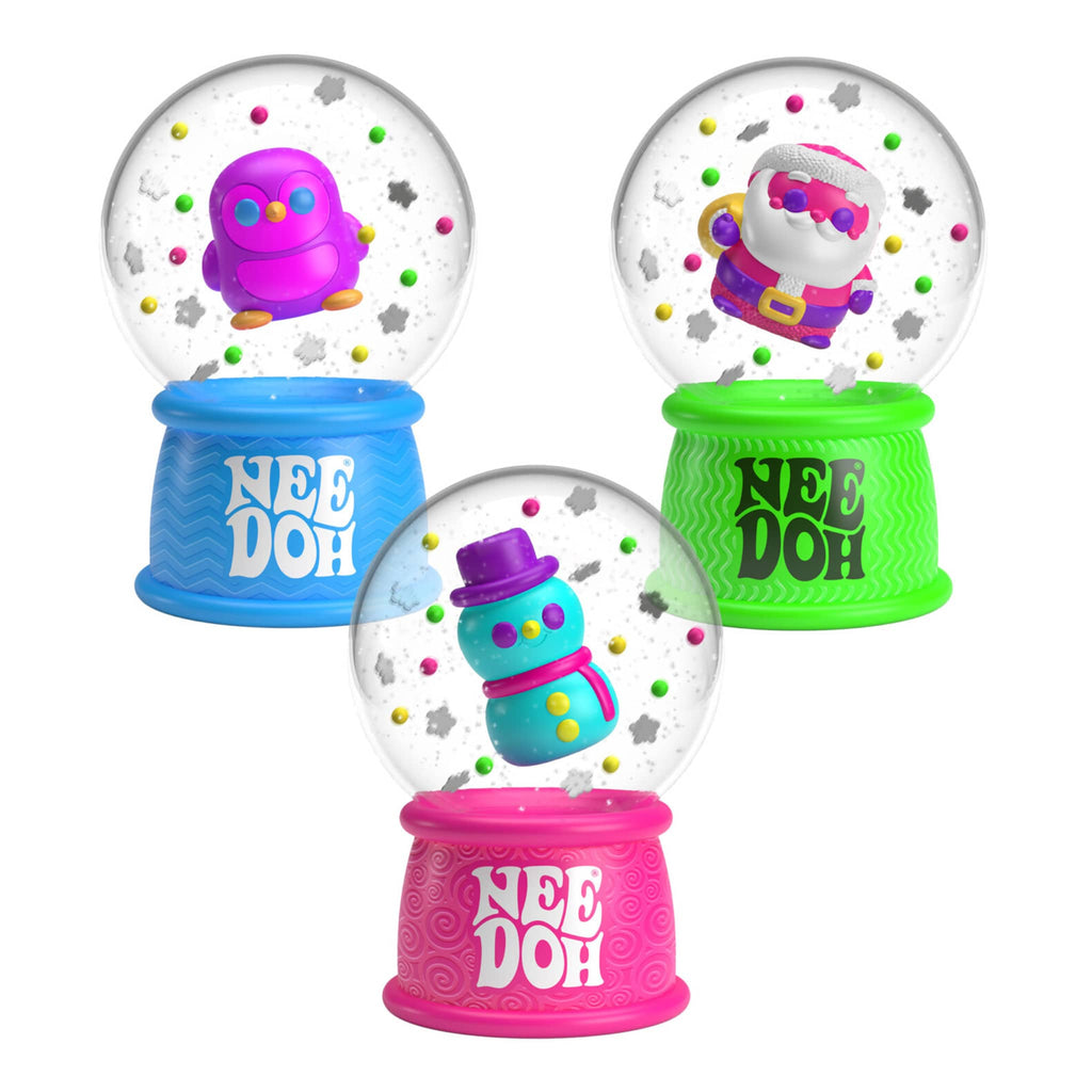 Schylling NeeDoh Squishmas Squish and Snow Globes in 3 styles.