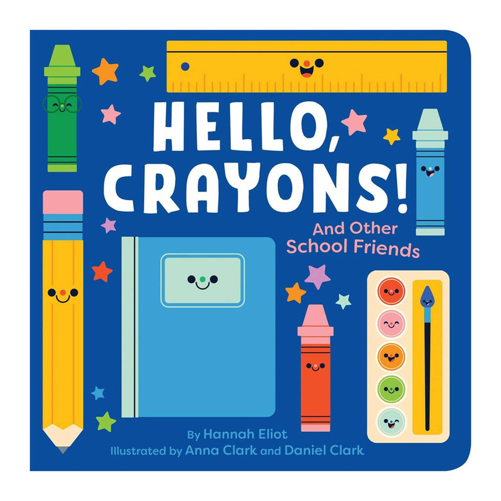 Simon & Schuster Hello, Crayons! board book, front cover.