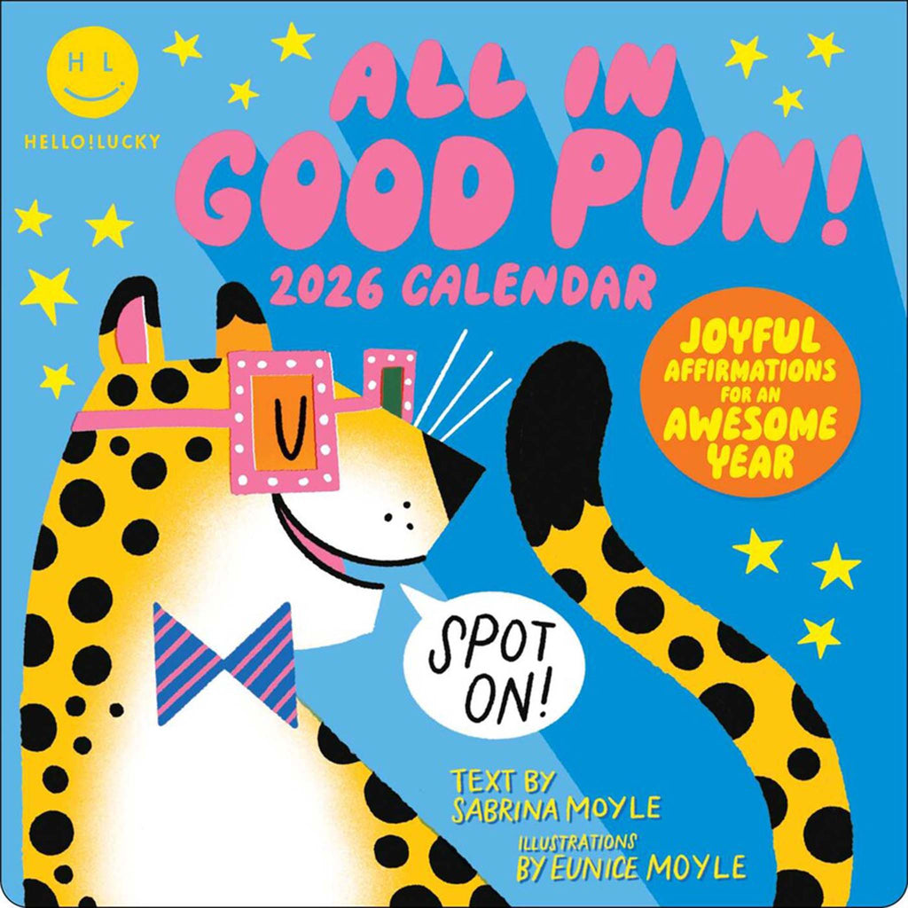 simon schuster hellolucky all in good pun 2026 wall calendar