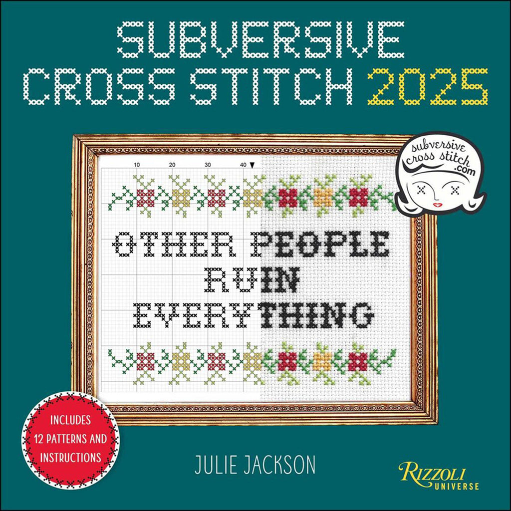 simon schuster subversive cross stitch 2025 wall calendar