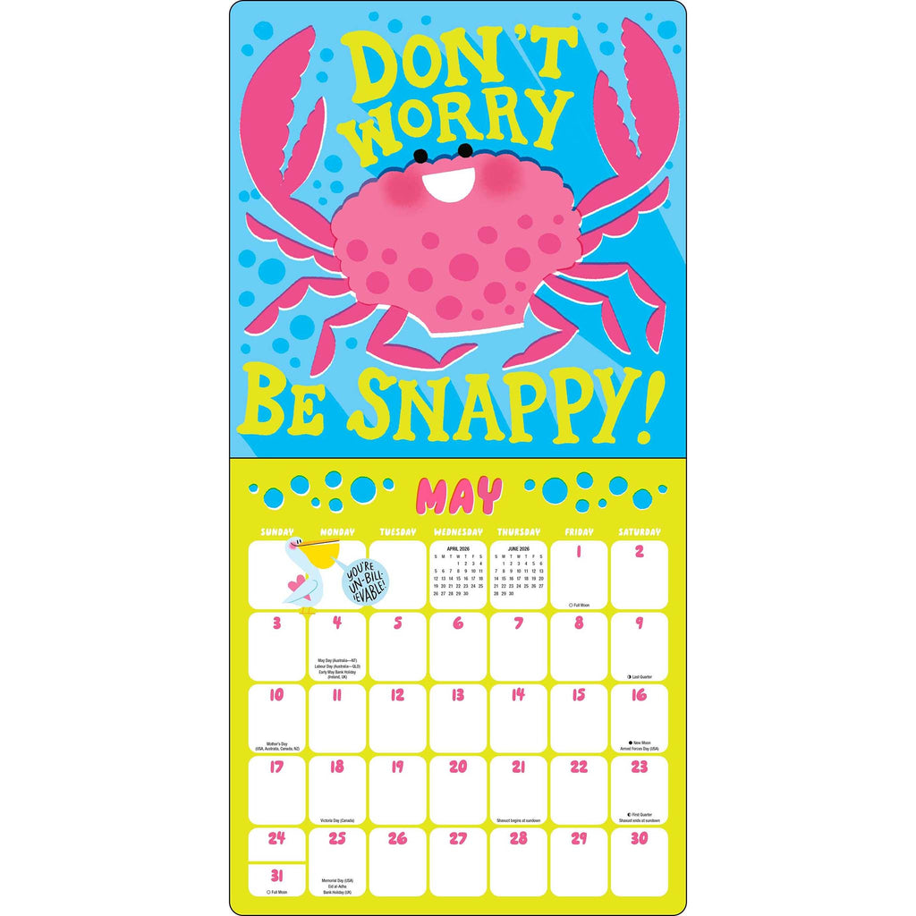 simon schuster hellolucky all in good pun 2026 wall calendar