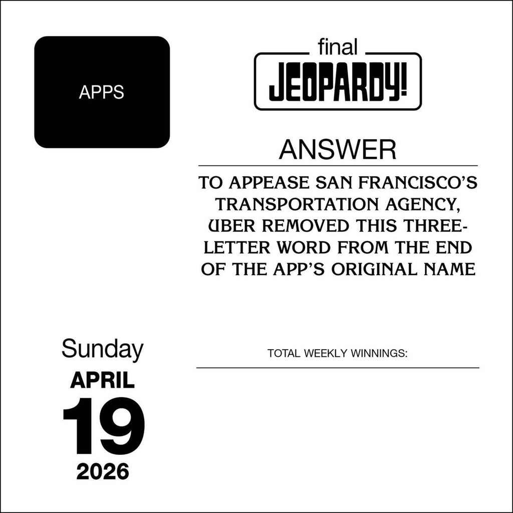 simon schuster jeopardy 2026 day to day calendar