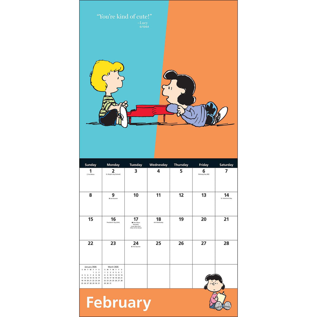 simon schuster peanuts 2026 wall calendar