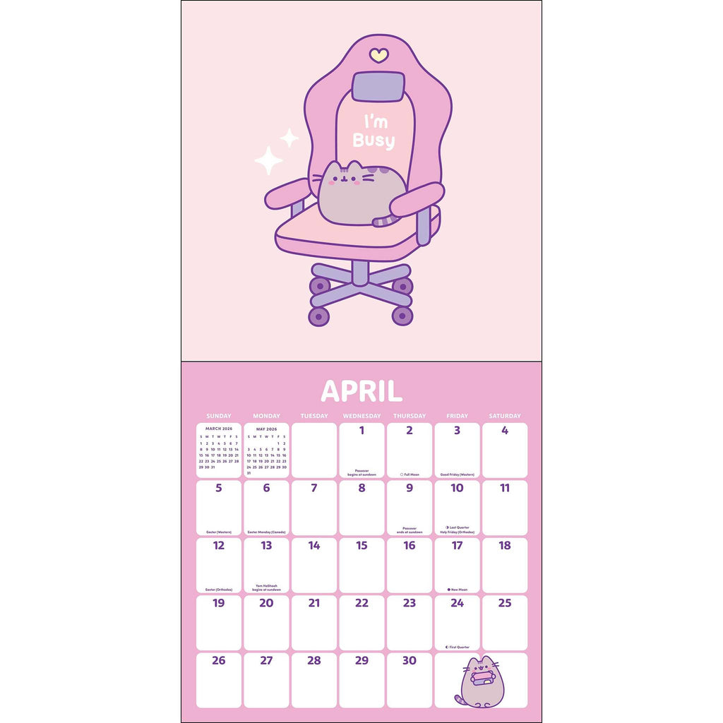 simon schuster pusheen 2026 wall calendar