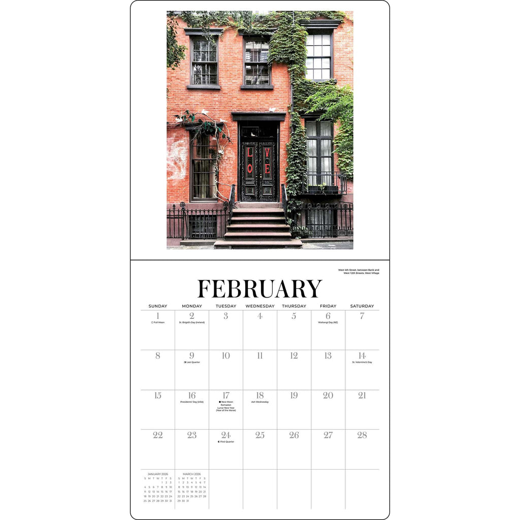 simon schuster walk with me new york 2026 wall calendar