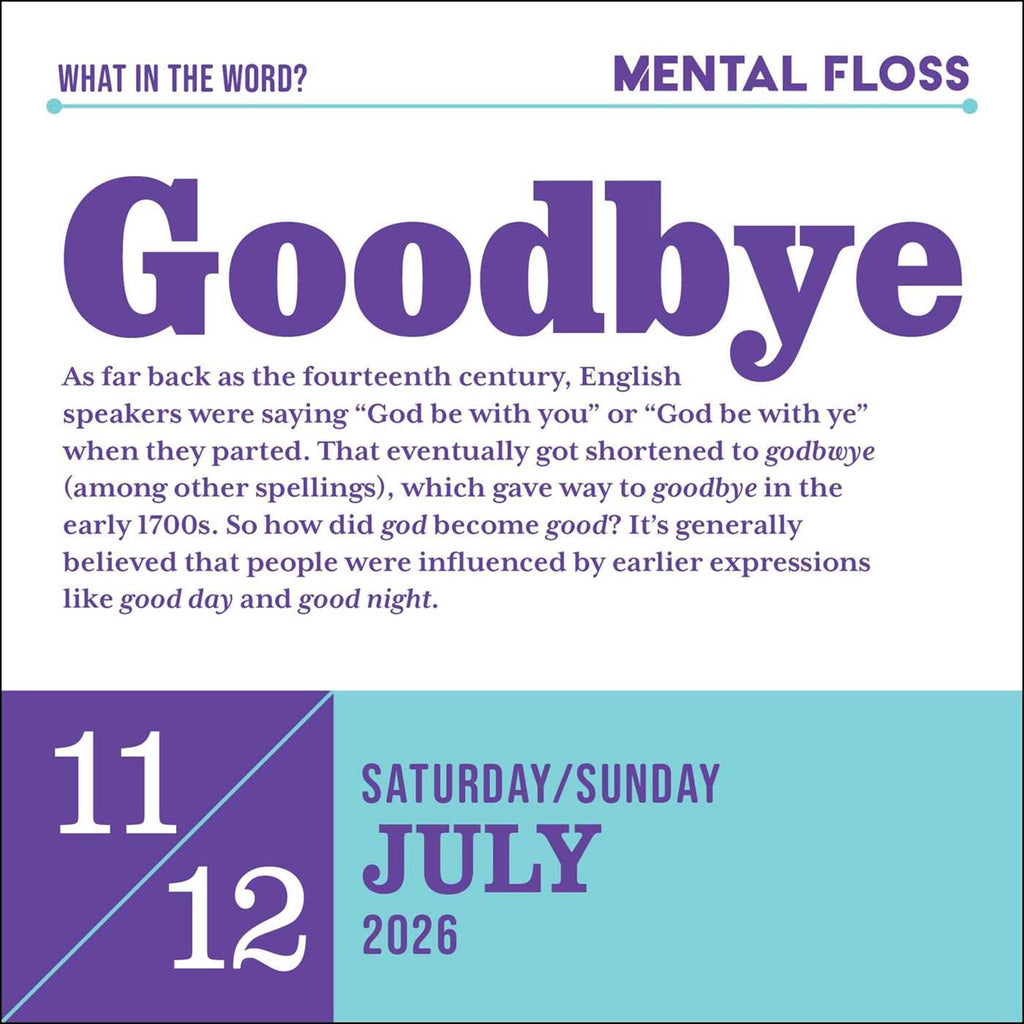 simon schuster word nerd 2026 calendar