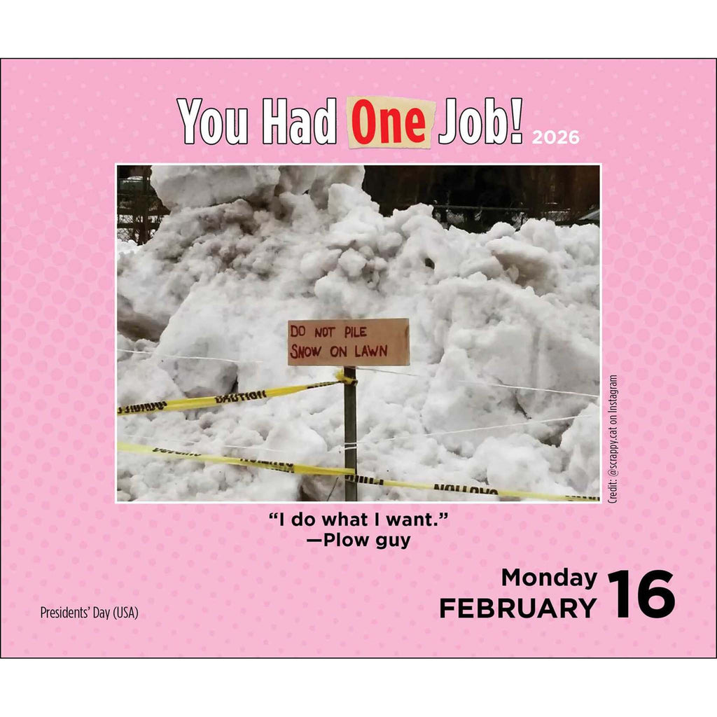 simon schuster you had one job 2026 day to day calendar