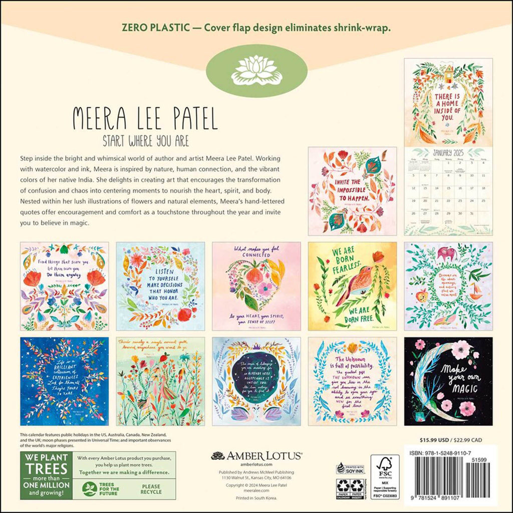 simon schuster meera lee patel 2025 wall calendar