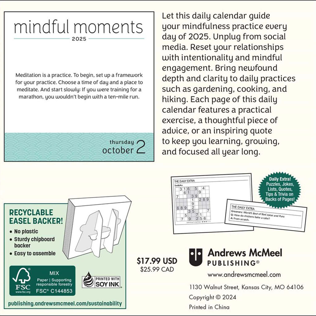 simon schuster mindful moments 2025 day to day calendar