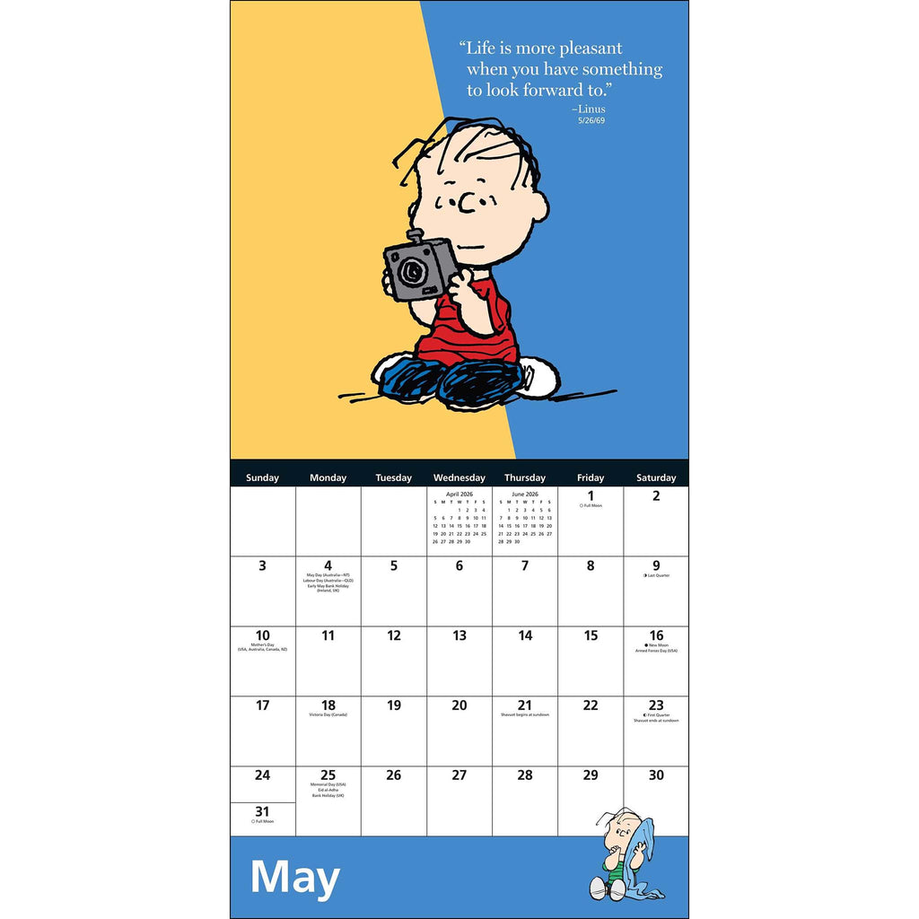 simon schuster peanuts 2026 wall calendar