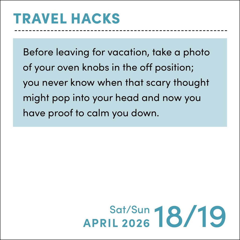 simon schuster travel hacks 2026 day to day calendar
