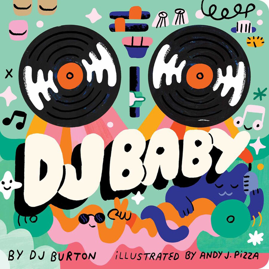 simon & schuster dj baby board book, front cover.