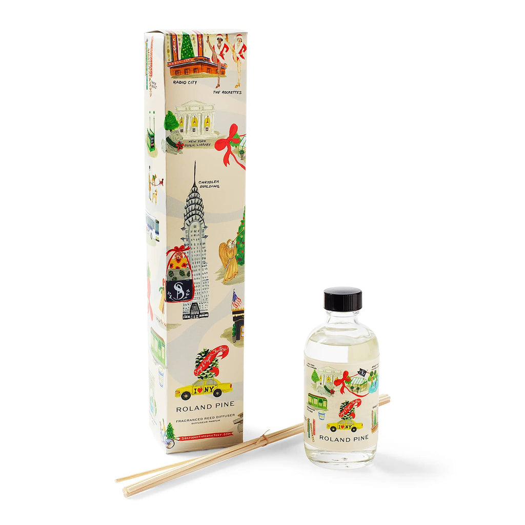 Roland Pine diffuser bottle and packaging on a white background.