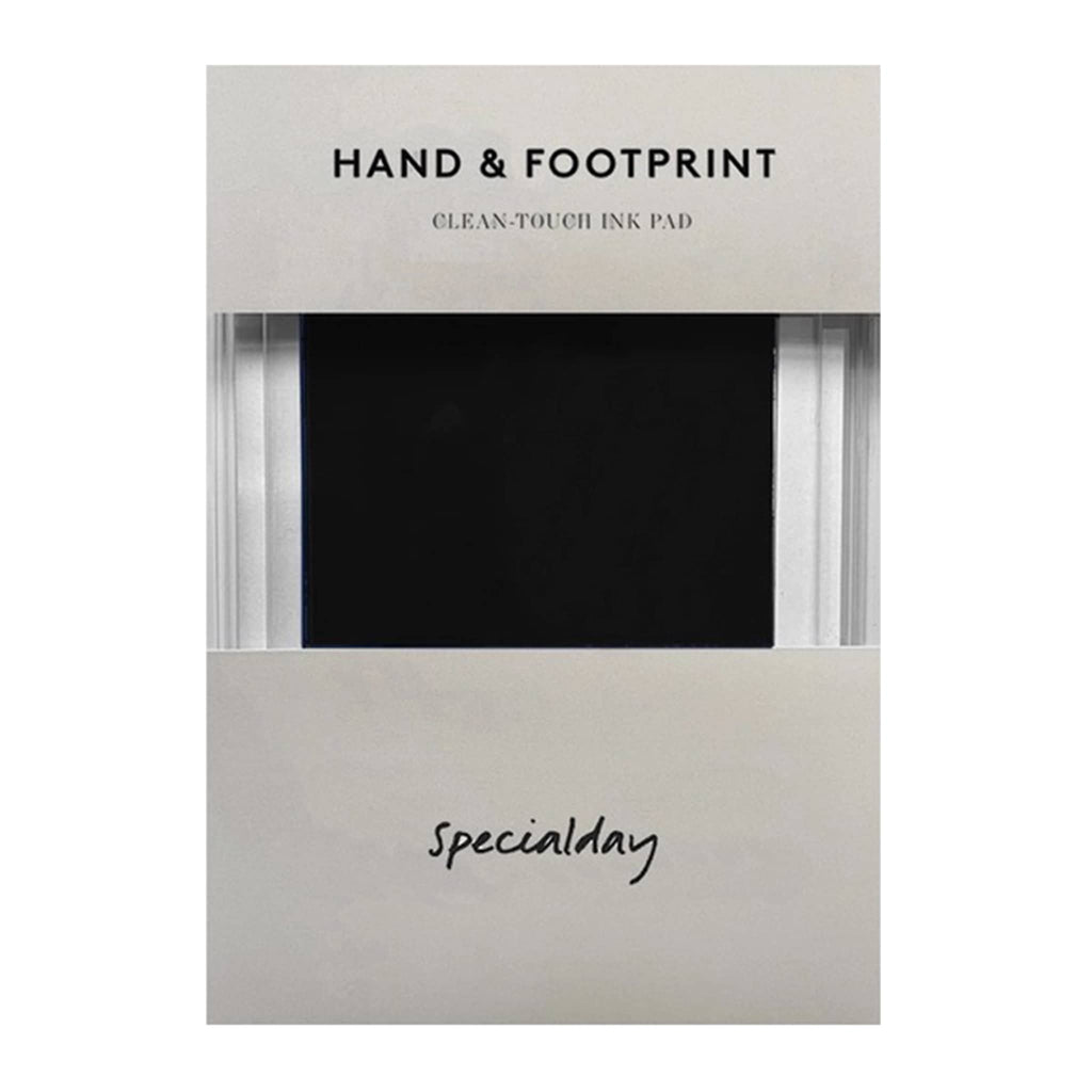 Hand and footprint black ink pad in packaging with 'Specialday' branding on a white background.