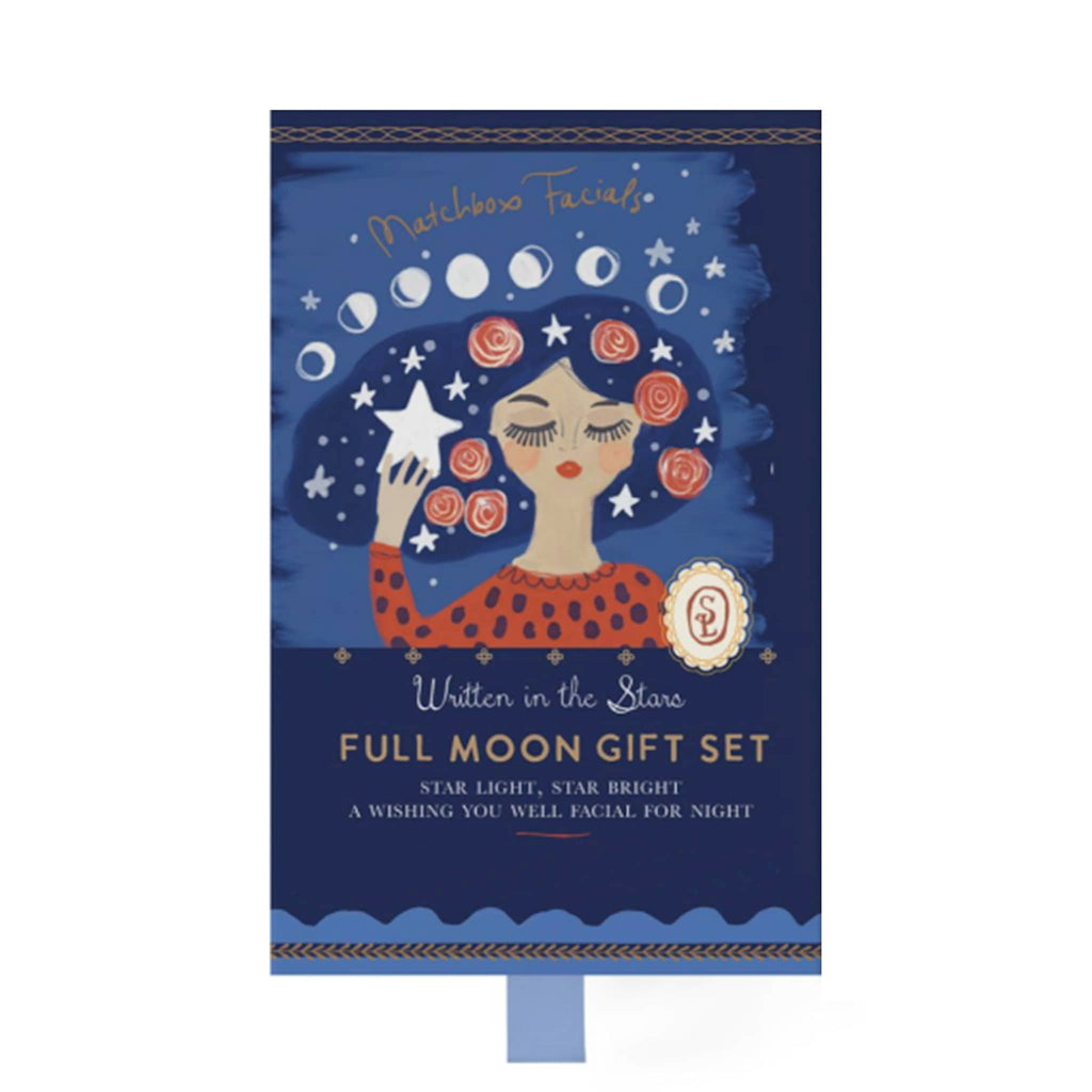 Stannie and Lloyd Matchbox Facials full moon facial gift set in box packaging, front view.