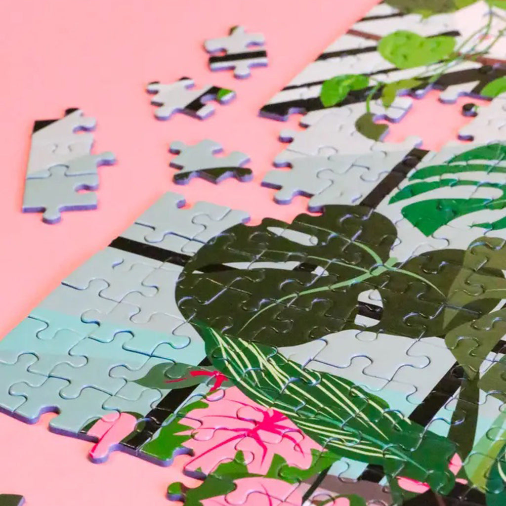 Studio Inktvis 1000 piece Never Enough Plants jigsaw puzzle in progress.
