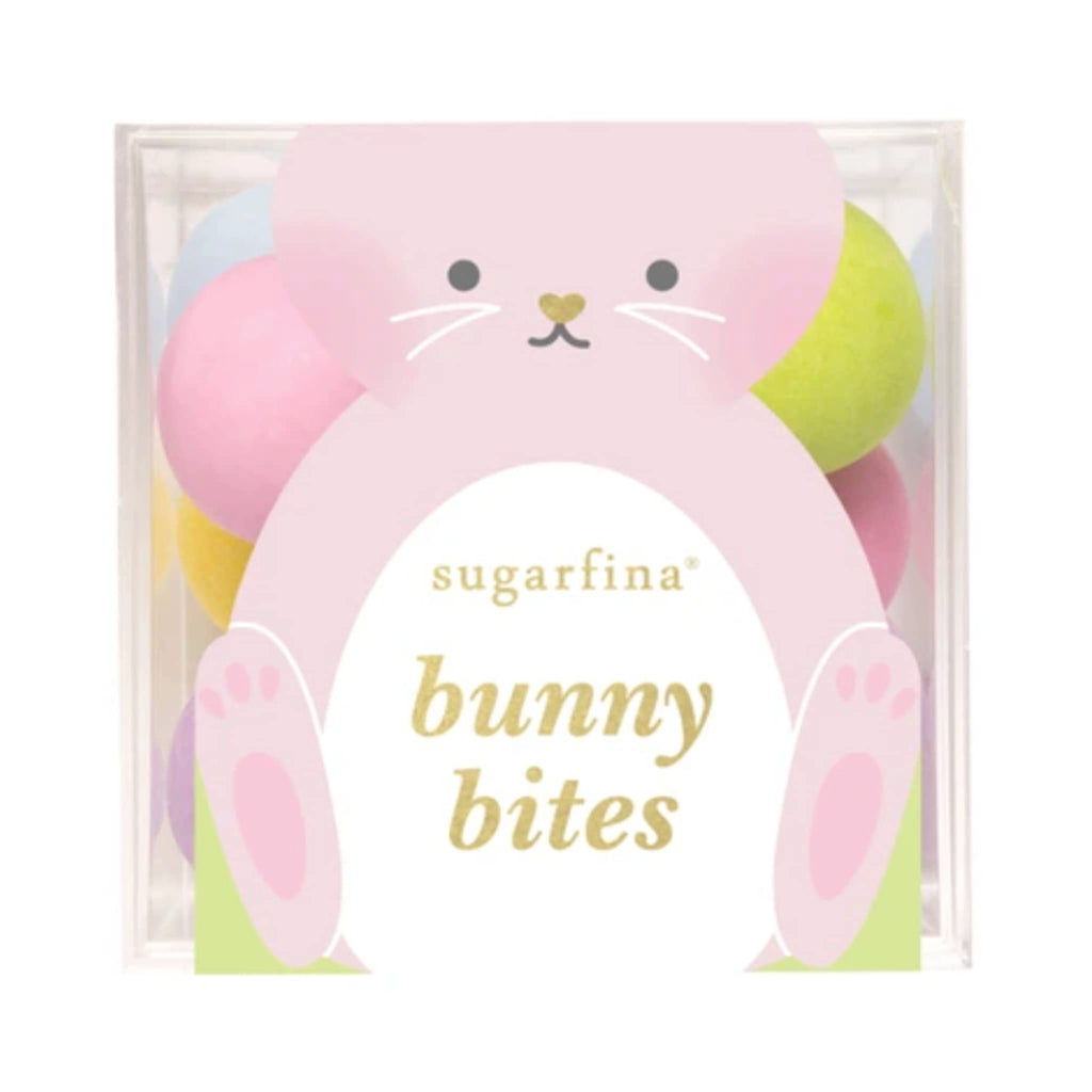 Sugarfina Easter 2025 Bunny Bites candy in candy cube packaging, front view.