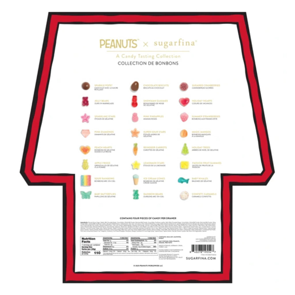 Sugarpina candy packaging with Peanuts design on a white background.