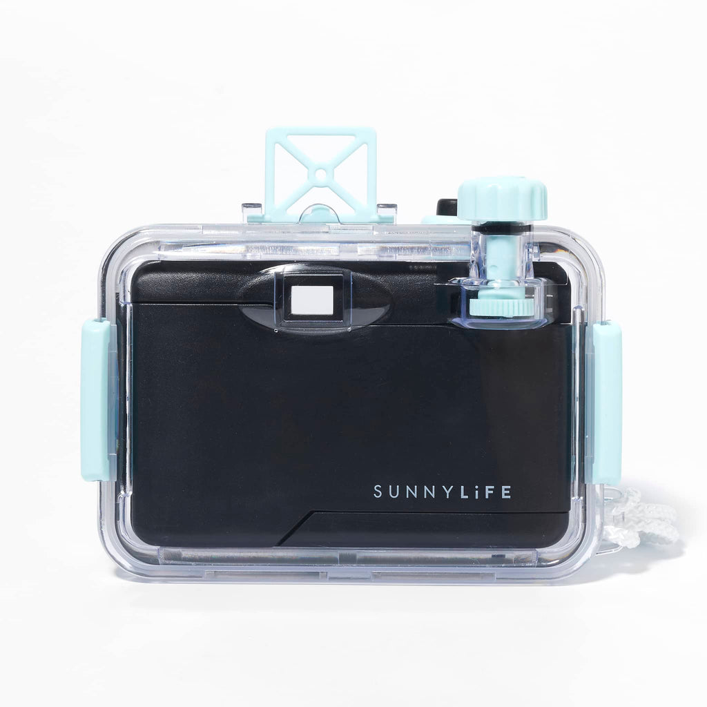 Sunnylife Rainbow Tie Dye 35mm waterproof underwater camera, back view.