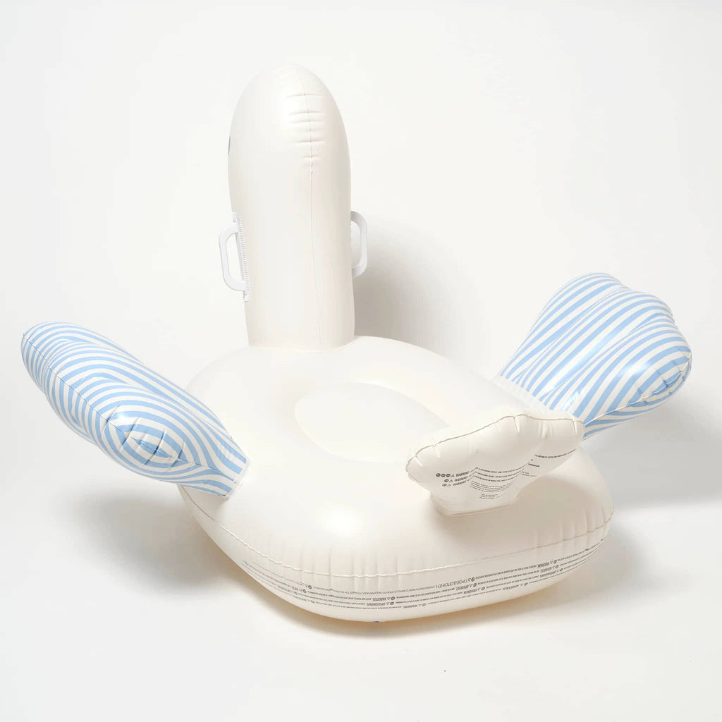 Sunnylife Sid the Seagull Kids Ride-On Inflatable Float, back angle view.