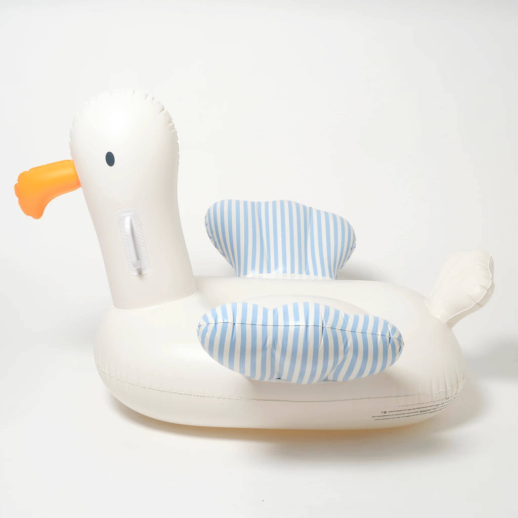 Sunnylife Sid the Seagull Kids Ride-On Inflatable Float, side view.