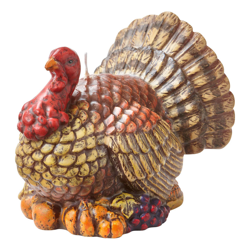 Tag Tucker Turkey shaped paraffin wax unscented candle.